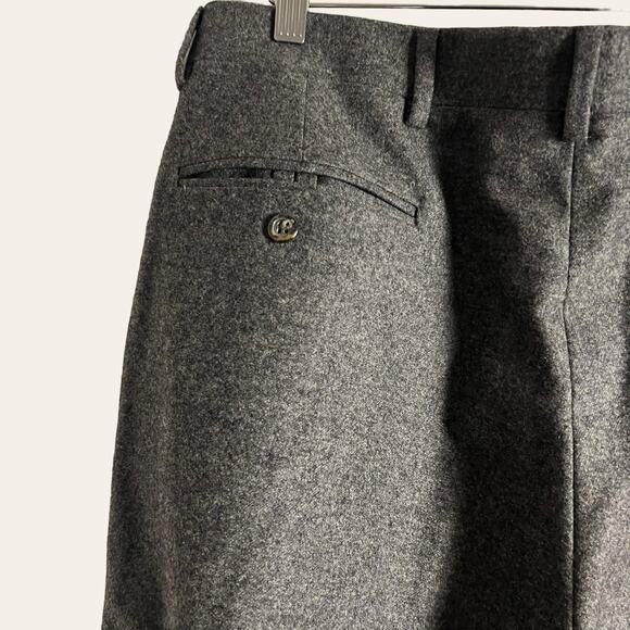 Polo Ralph Lauren Blue Label Wool Cashmere Gray Pleated Dress Pants Size 40 - Picture 5 of 7